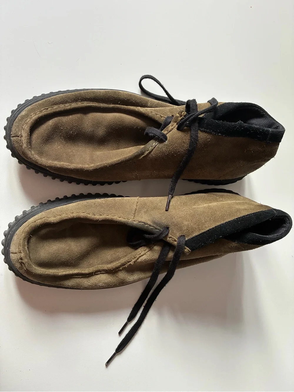 Clarks Torhill HI Dark Olive Suede Boots - Size 13